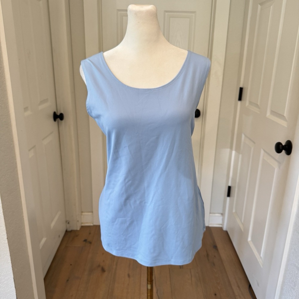 Ruby Rd Womens‎ Top M Tank Shell Sleeveless Pullover Blue Stretch Career Casual